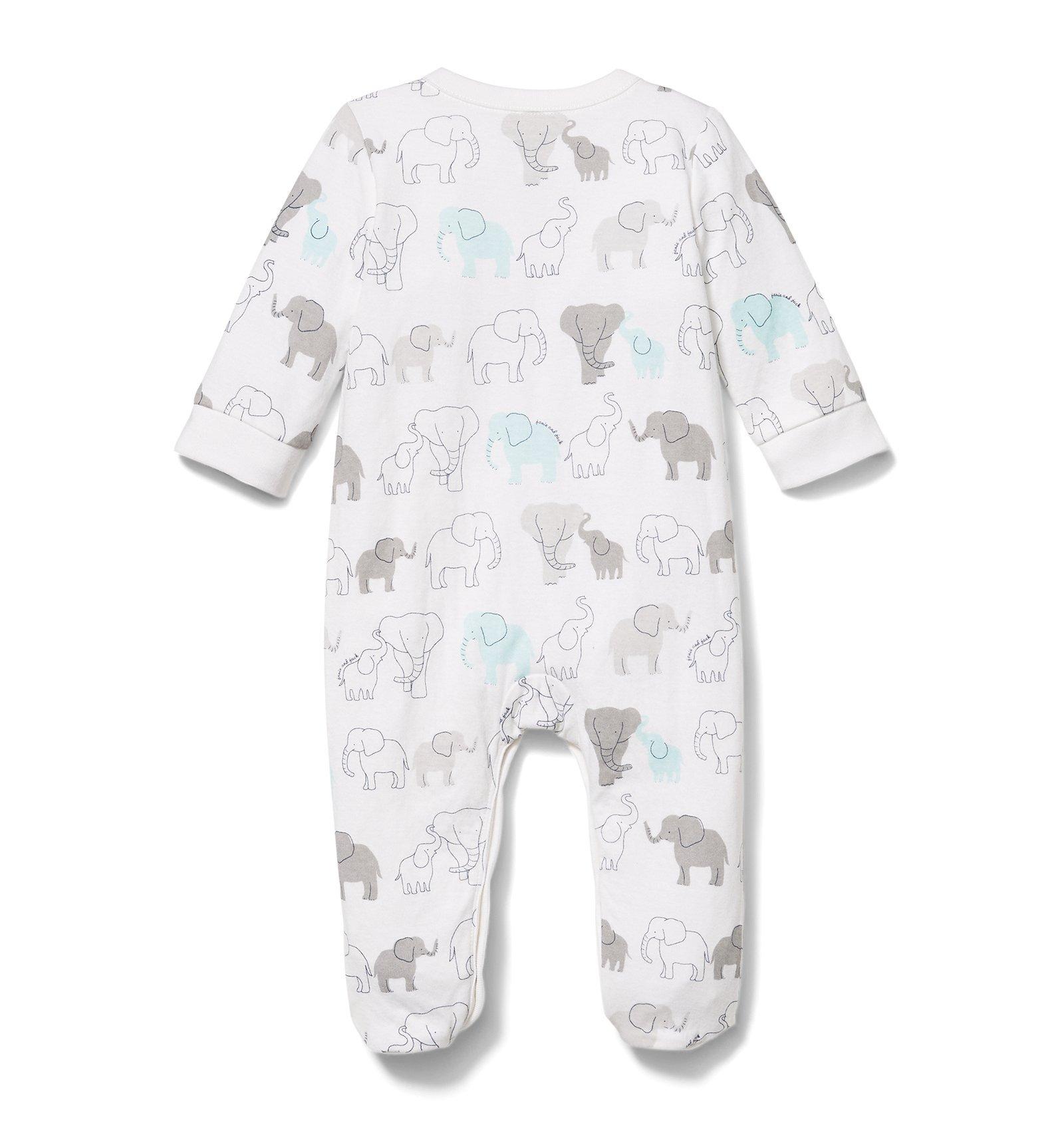 Elephant Print Footed 1-Piece image number 2