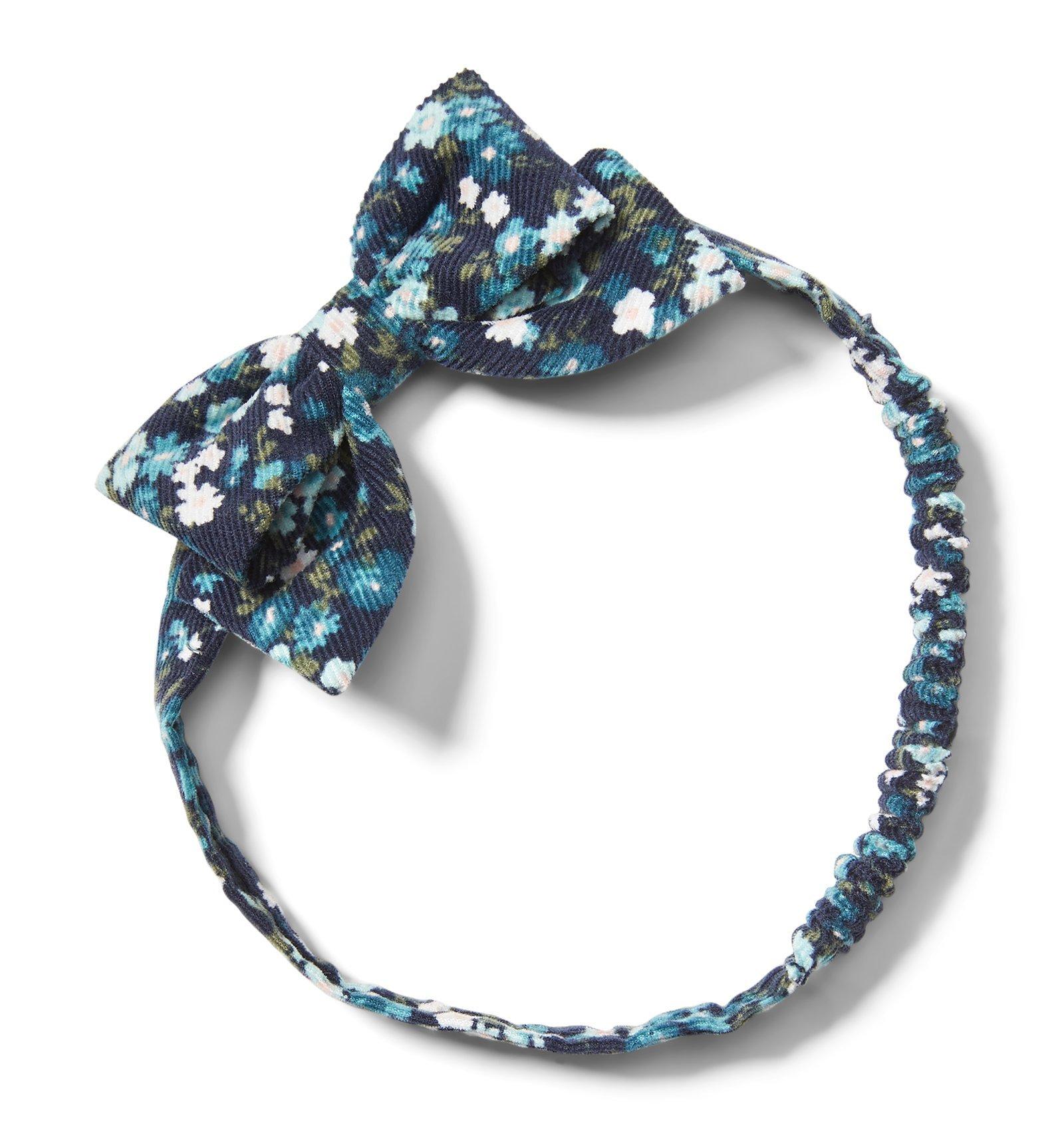 Floral Corduroy Bow Headband