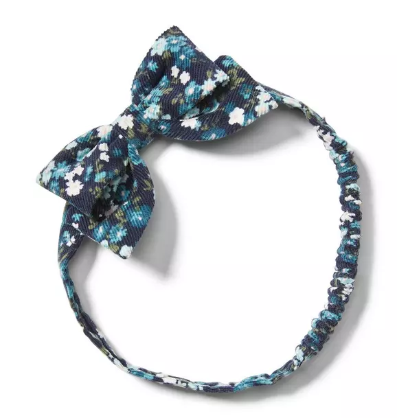 Floral Corduroy Bow Headband image number 0
