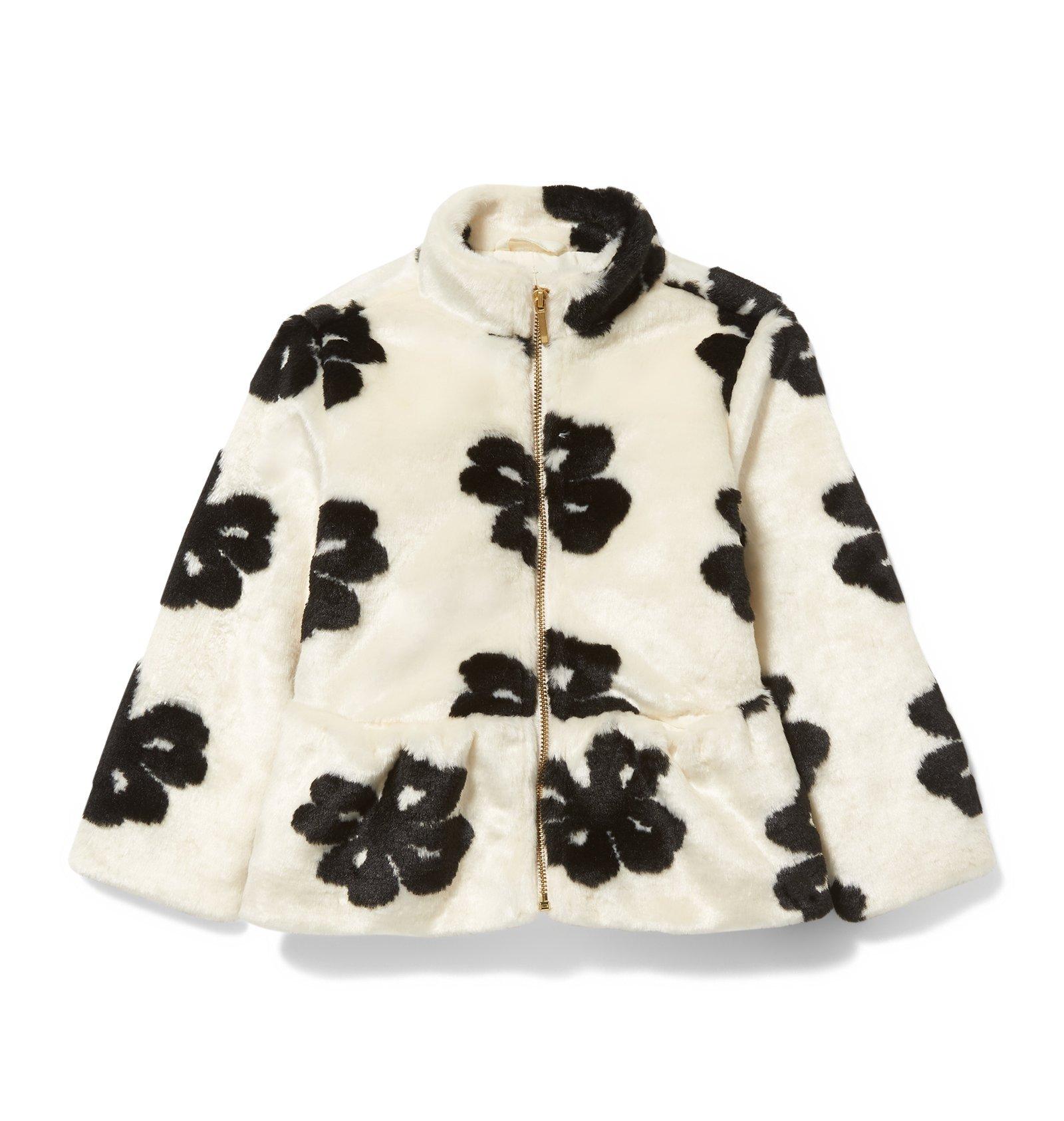 Faux Fur Floral Coat  image number 0
