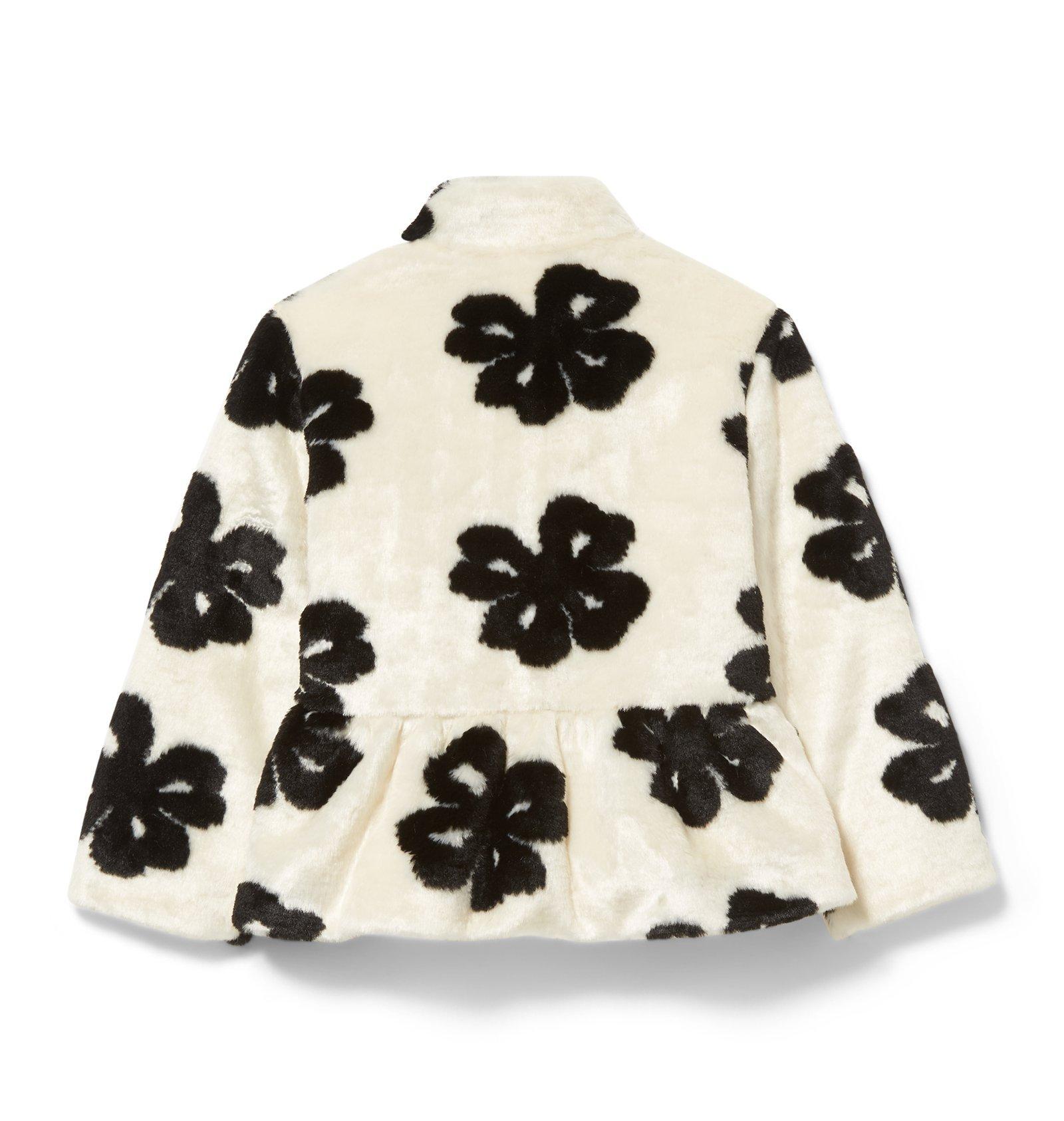Faux Fur Floral Coat  image number 1