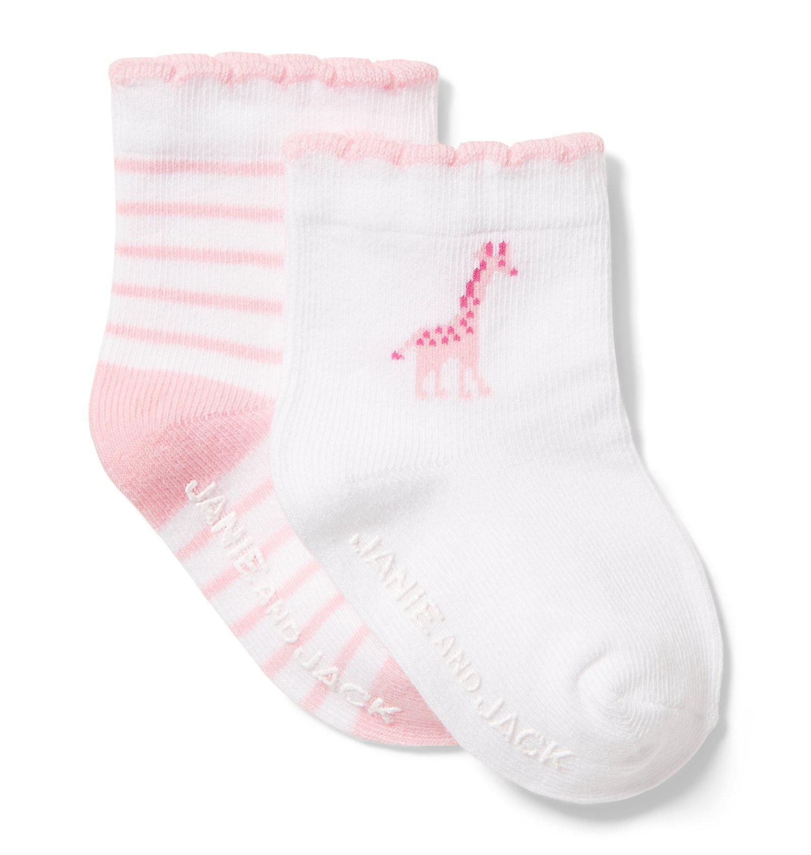 Stripe and Giraffe Sock 2-Pack image number 0