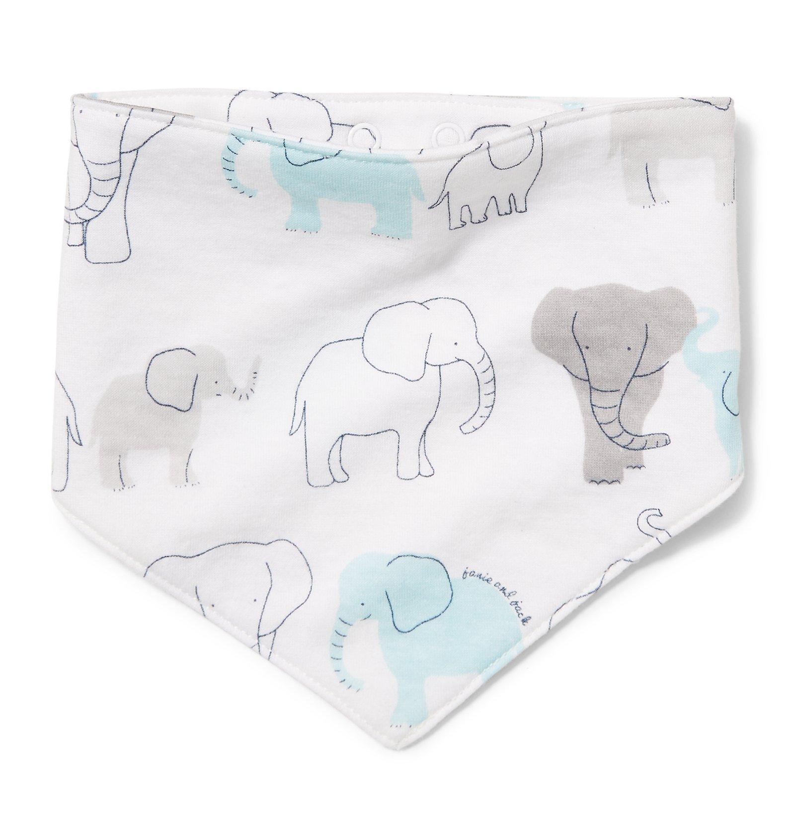 Elephant Print Bandana Bib image number 0