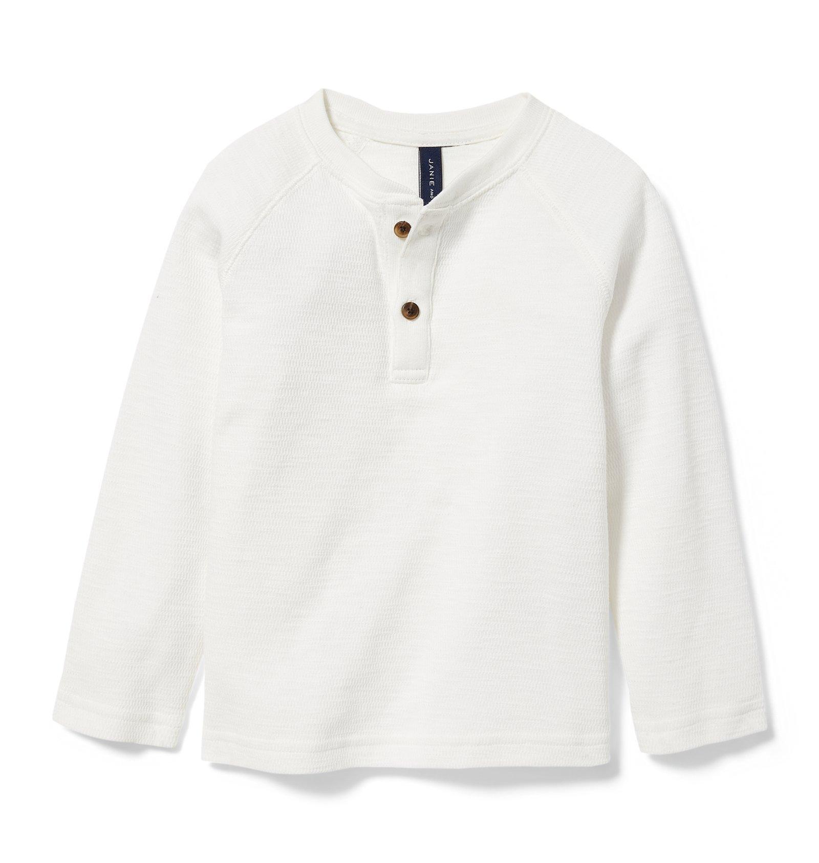 Waffle Long -Sleeve Henley T-Shirt