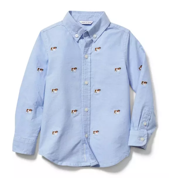 Embroidered Chambray Top image number 0