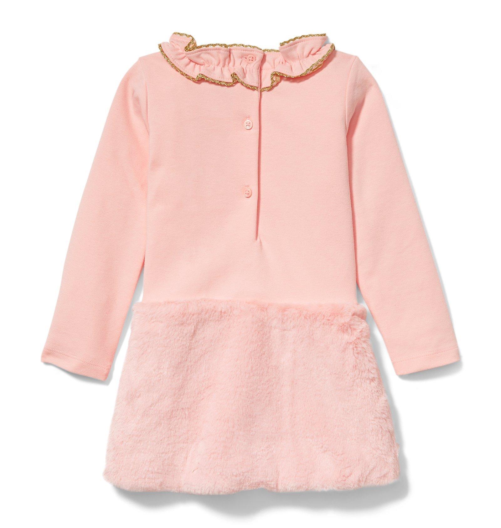 A. Peach Allover Rose Detail Faux Fur Sweater (Juniors) at Von Maur