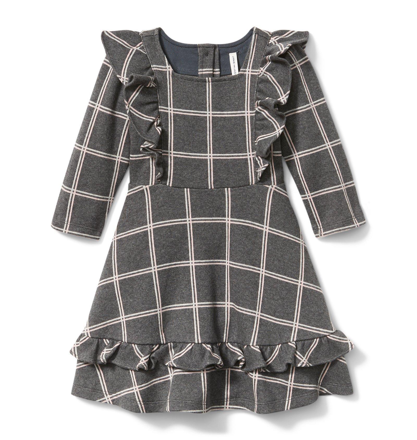 Plaid Ruffle Jacquard Dress  image number 0