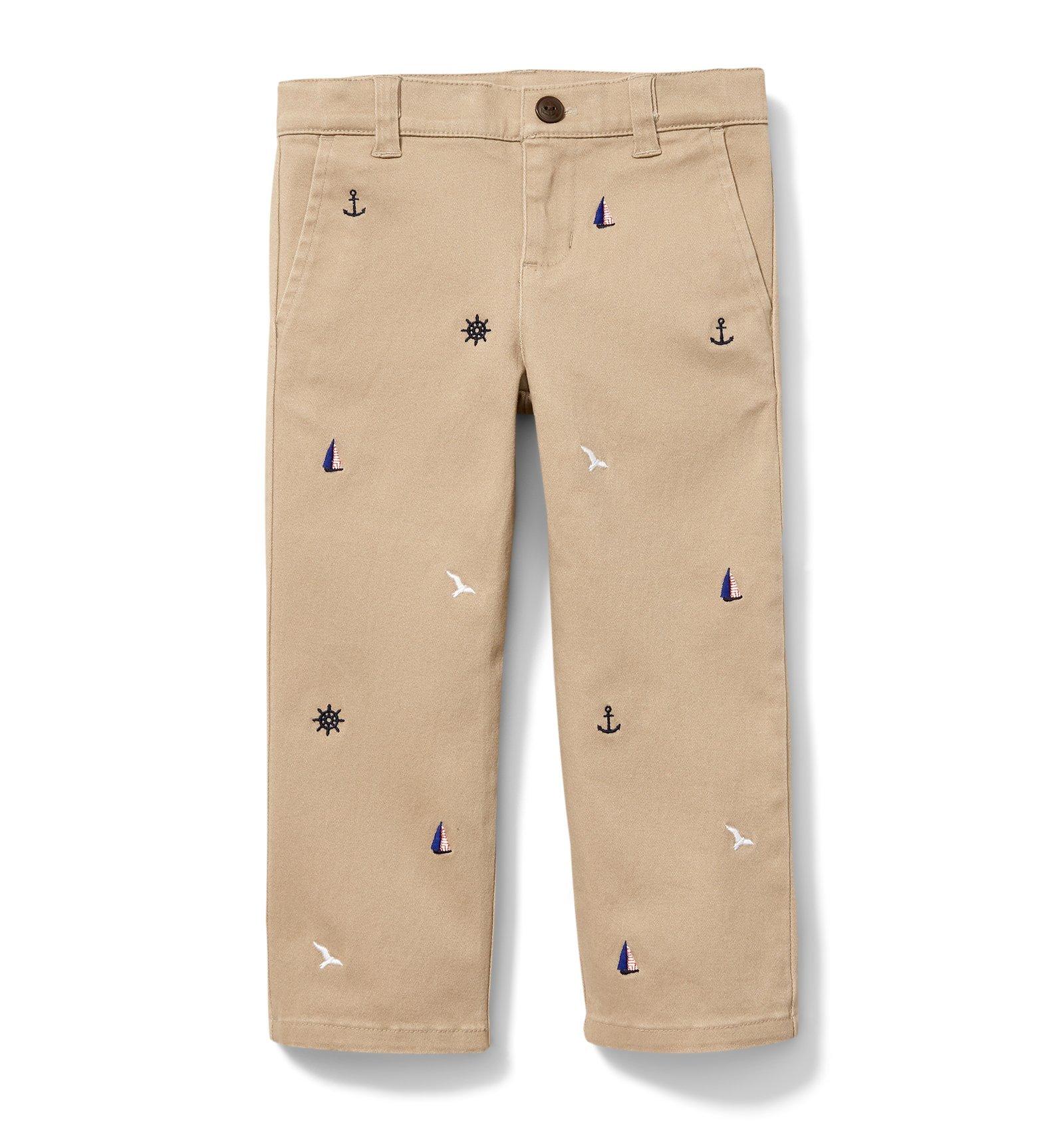 Boy Khaki Stretch Twill Pant by Janie and Jack