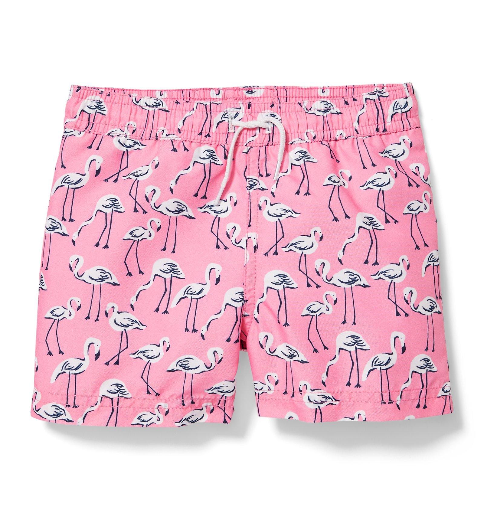 pink flamingo swim shorts