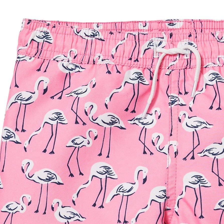 Boys flamingo swim trunks on sale