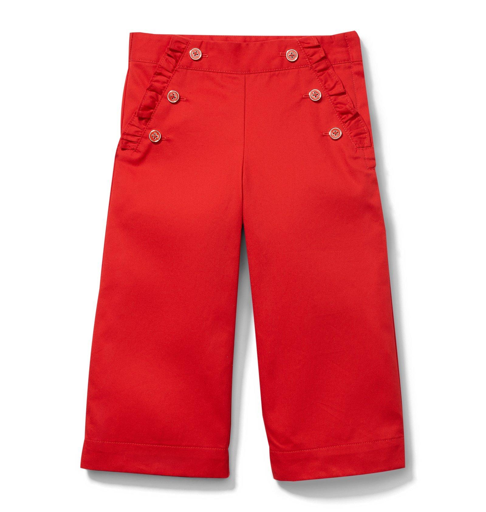 Button Front Ruffle Pants image number 0