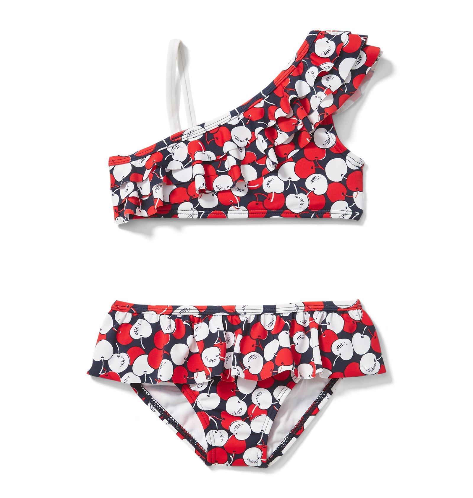Ruffle Cherry Print 2-Piece Swimsuit image number 0
