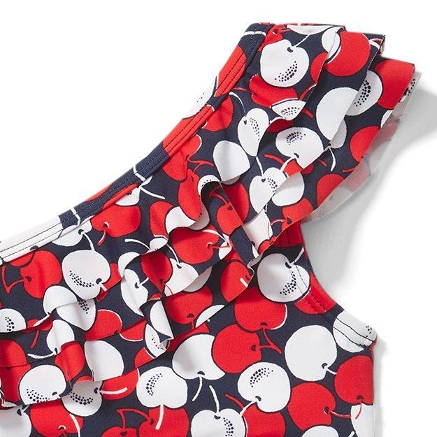 Ruffle Cherry Print 2-Piece Swimsuit image number 2