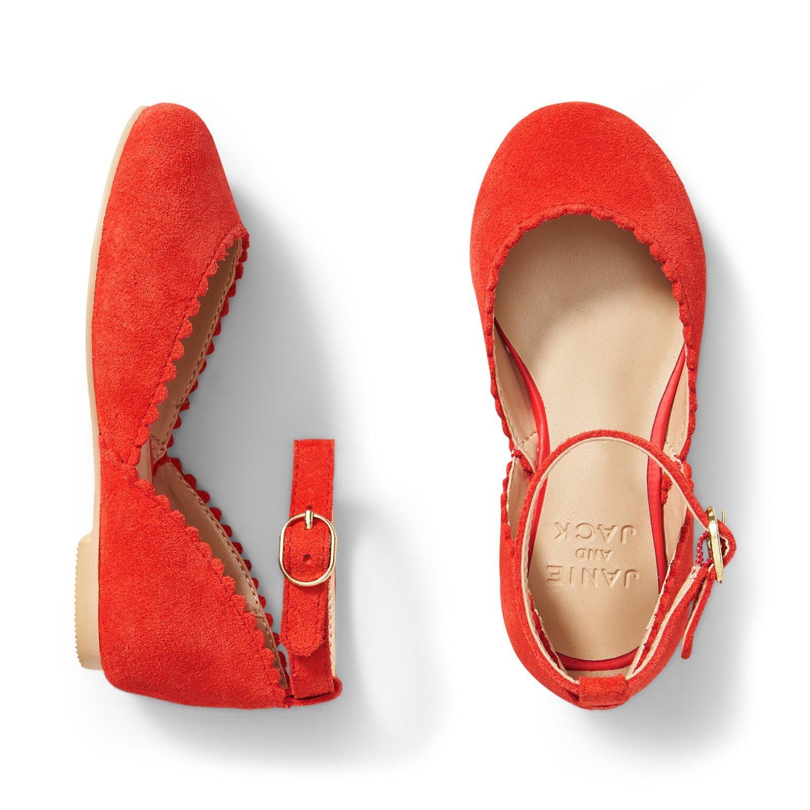 Suede Scalloped Flat