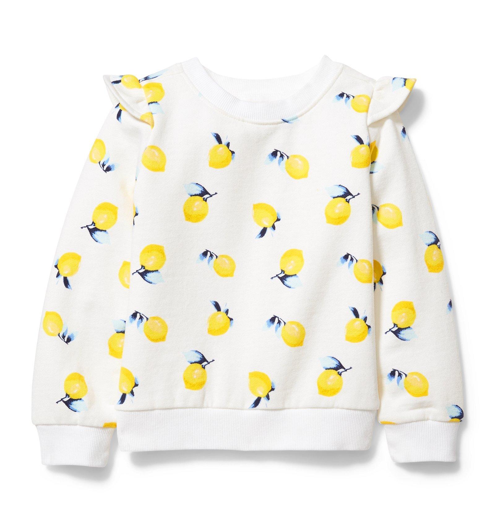 Lemon Ruffle Sleeve Sweatshirt