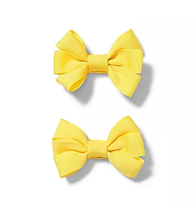 Yellow Bow Barrette 2-Pack