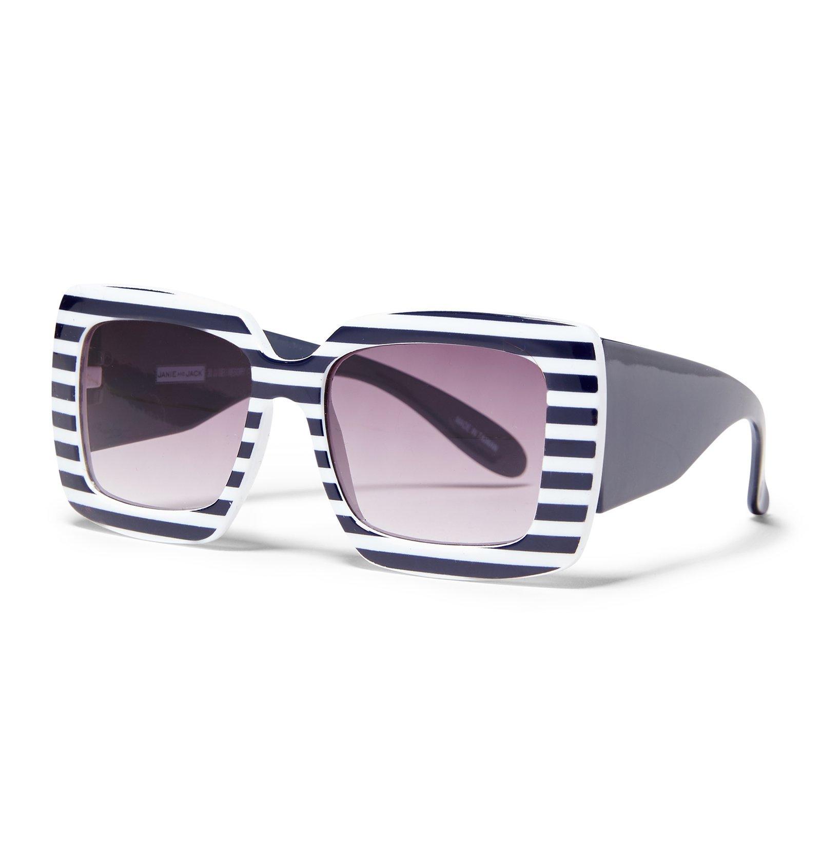 Navy Stripe Square Sunglasses image number 0