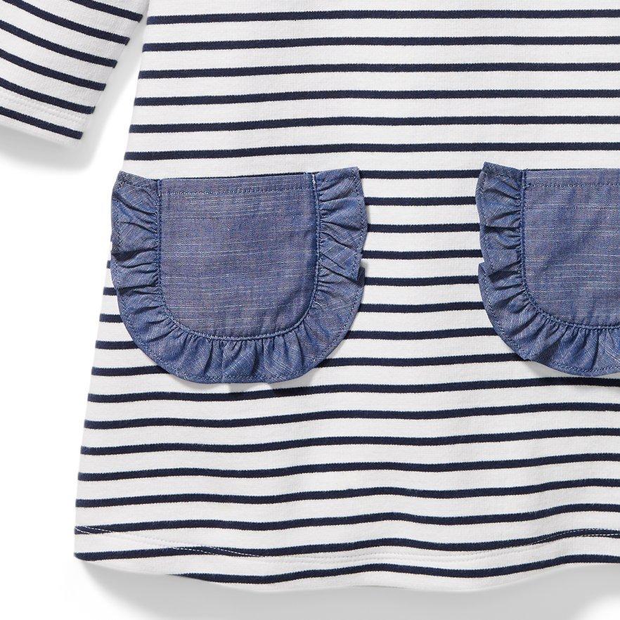 Ruffle Pocket Striped Dress image number 2