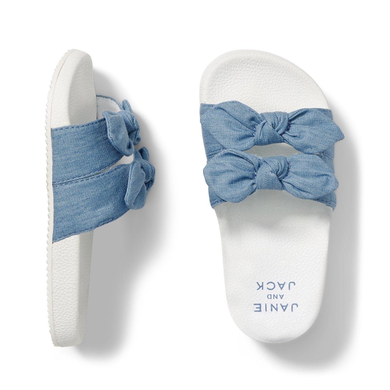 Chambray Bow Slide