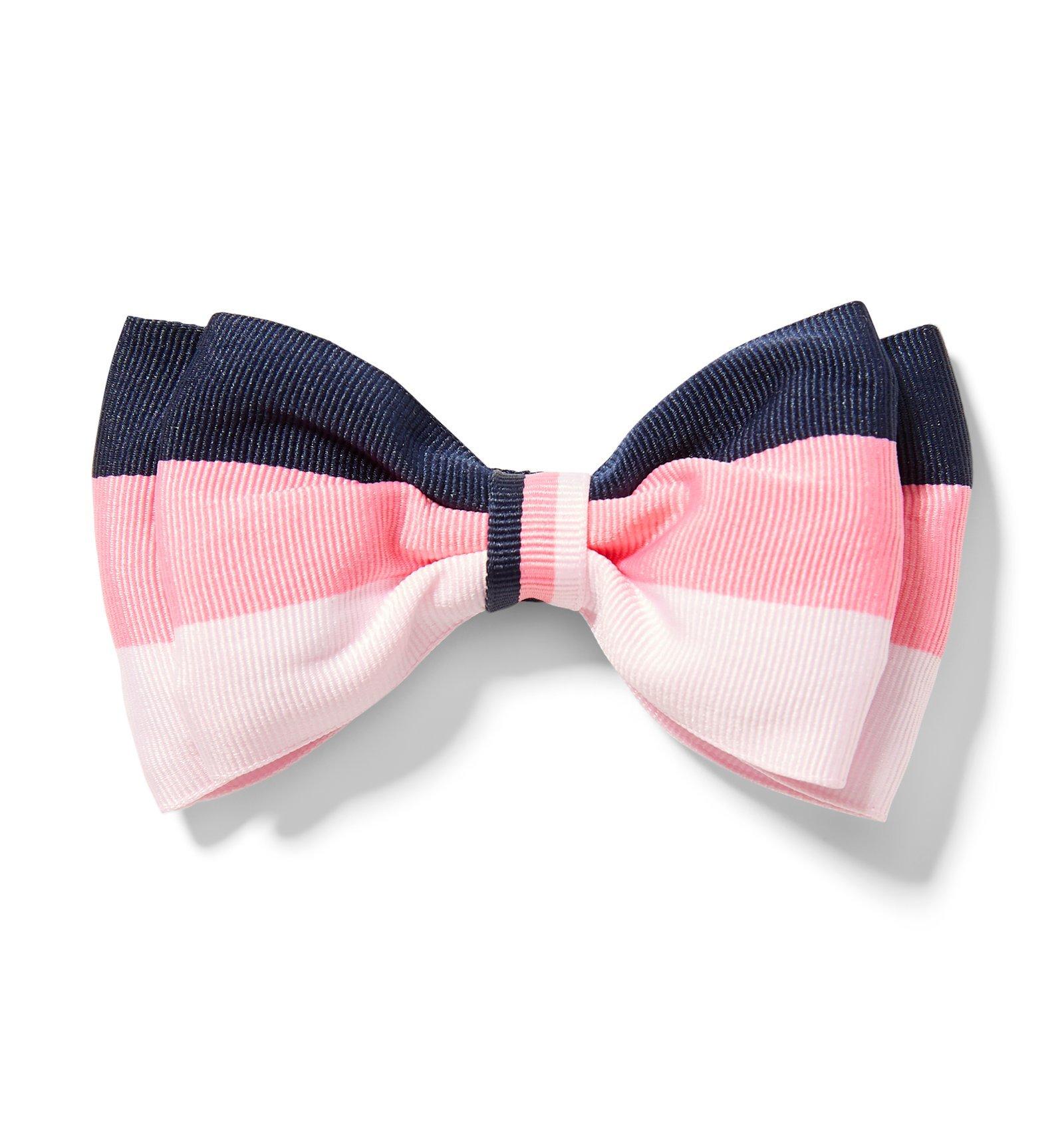 Striped Bow Barrette