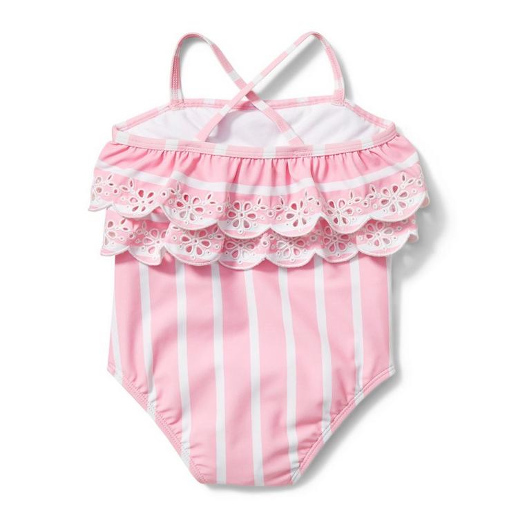 Girl Candy Pink Eyelet Ruffle Swimsuit by Janie and Jack