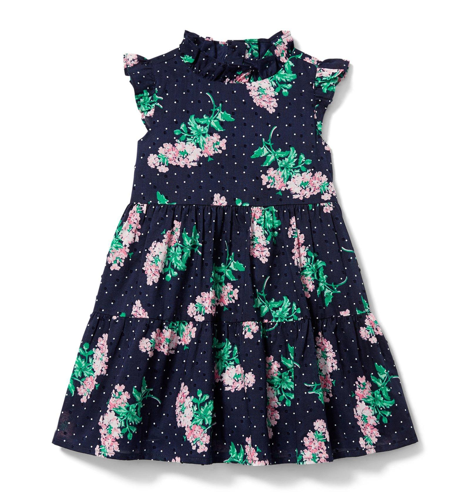 Girl Navy Floral Floral Tiered Dress by Janie and Jack