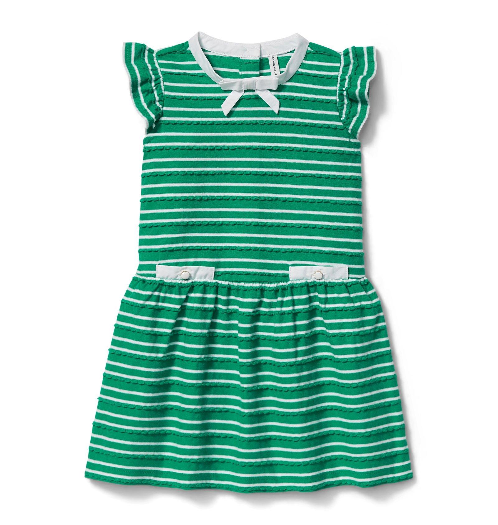 Girl Countryside Green Scalloped Trim Dress by Janie and Jack