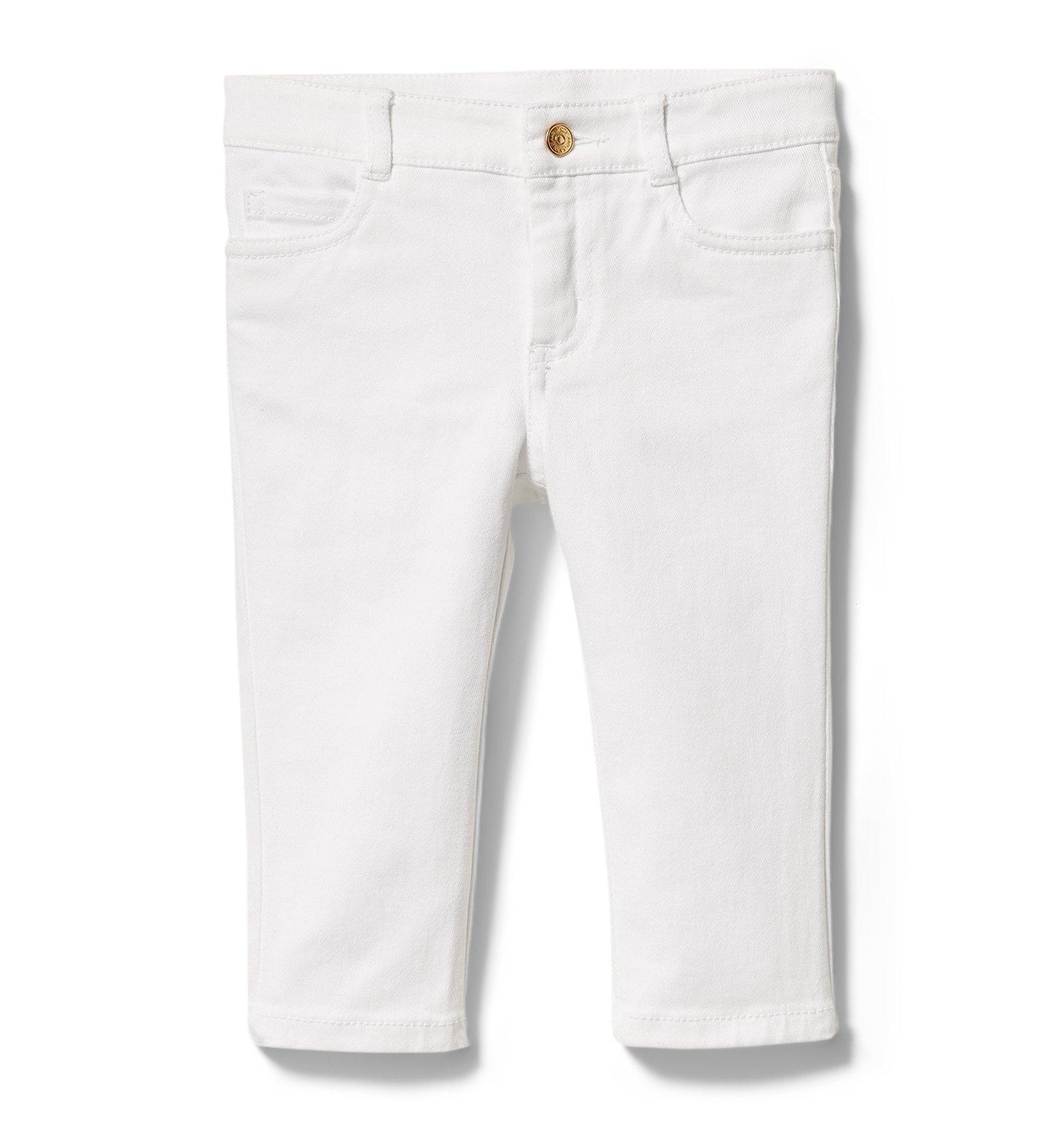 Girl White White Denim Crop Jeans by Janie and Jack