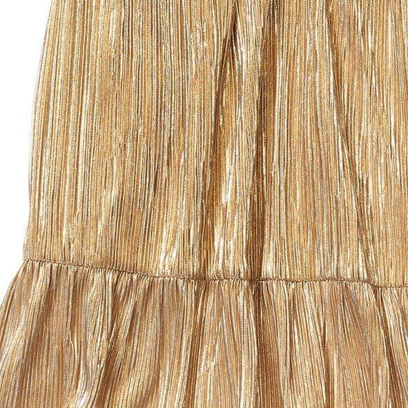 Rachel Zoe Gold Lurex Plisse Maxi Dress image number 2
