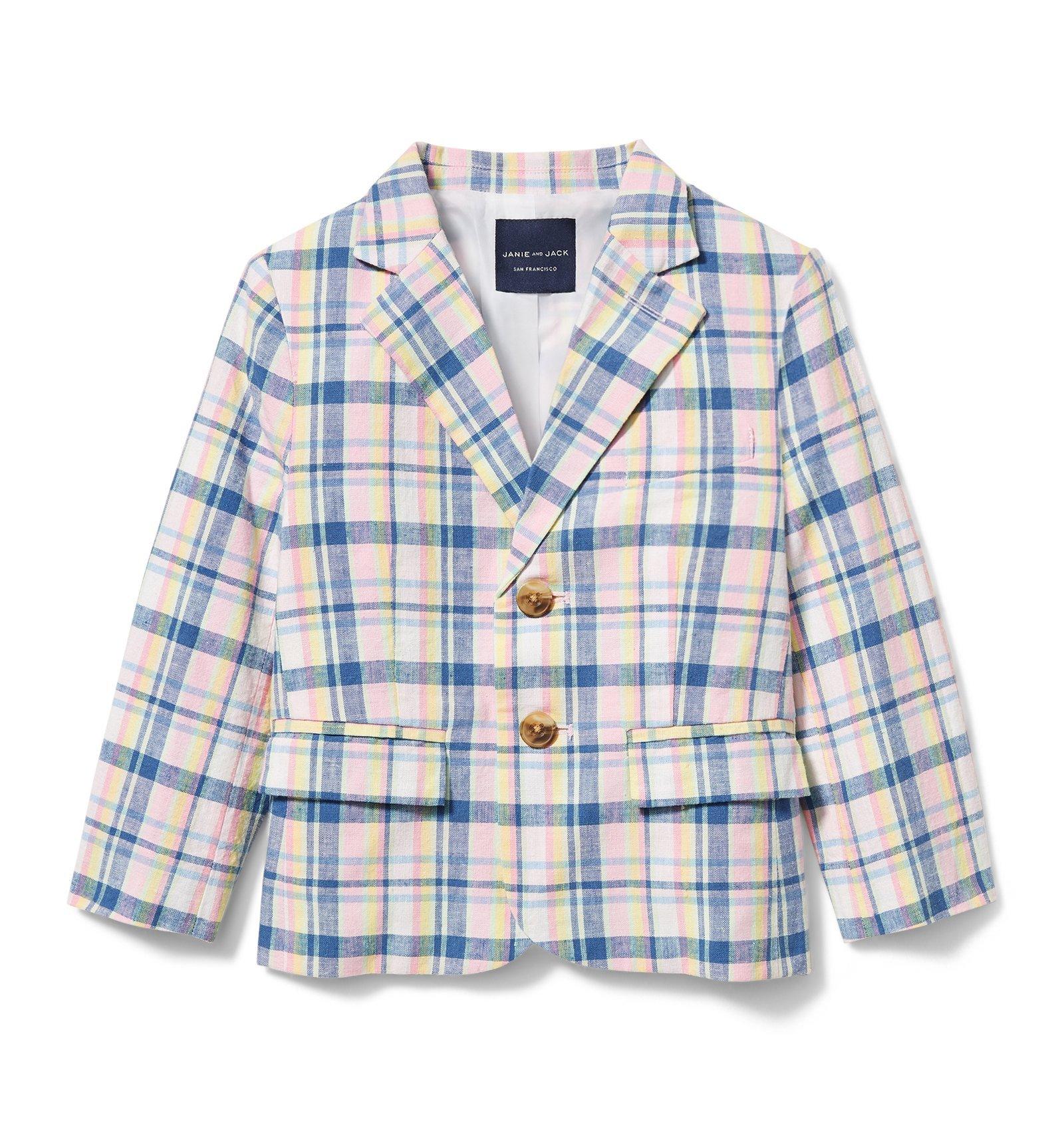 Plaid Linen Blazer