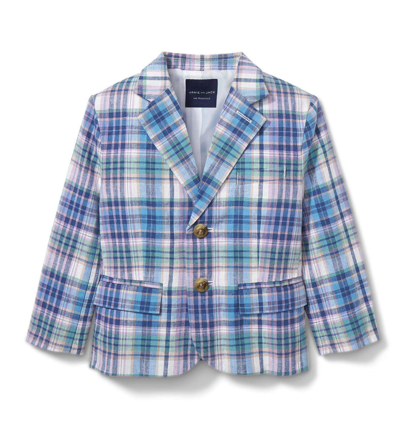 Plaid Linen Blazer image number 0