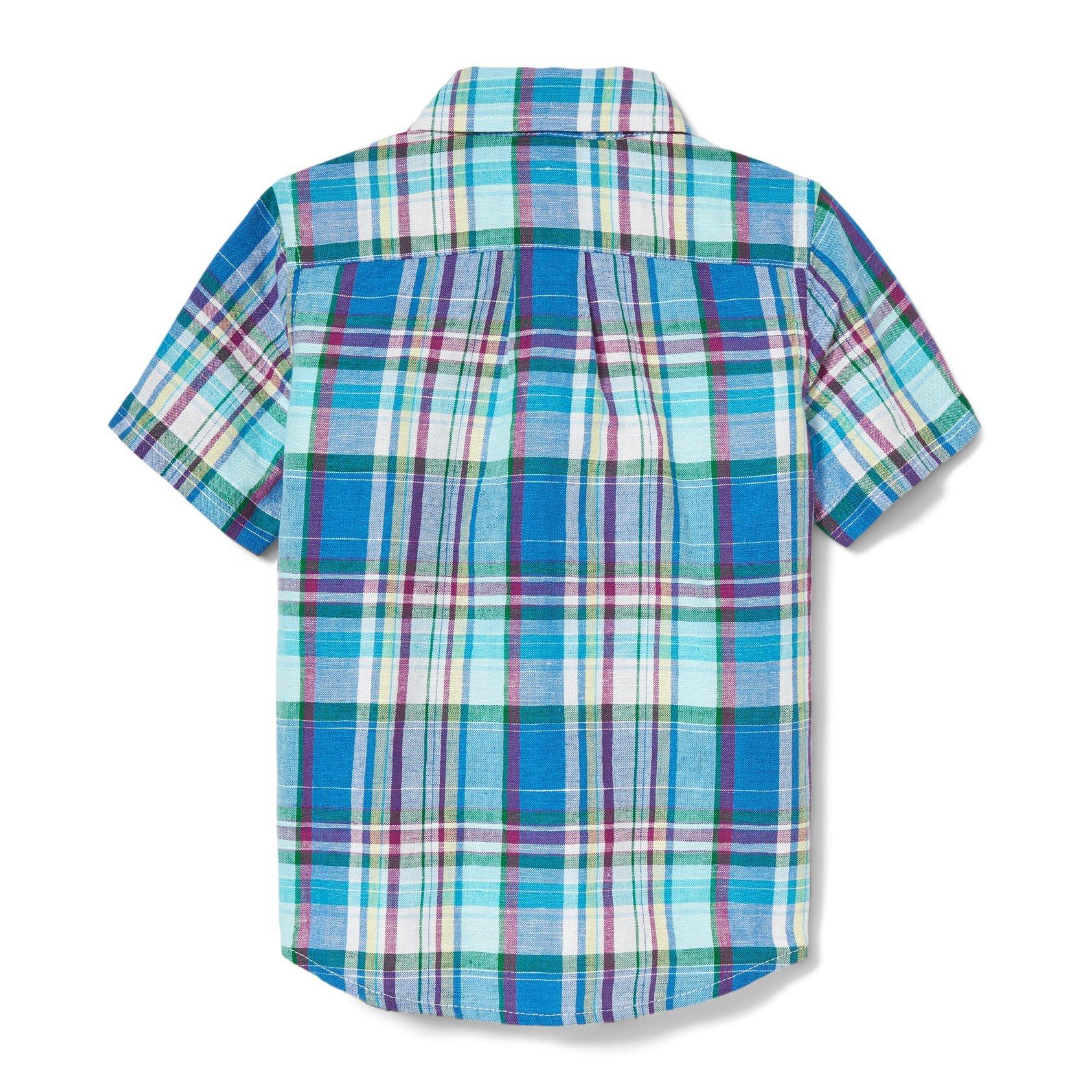 Plaid Linen Short Sleeve Shirt image number 1
