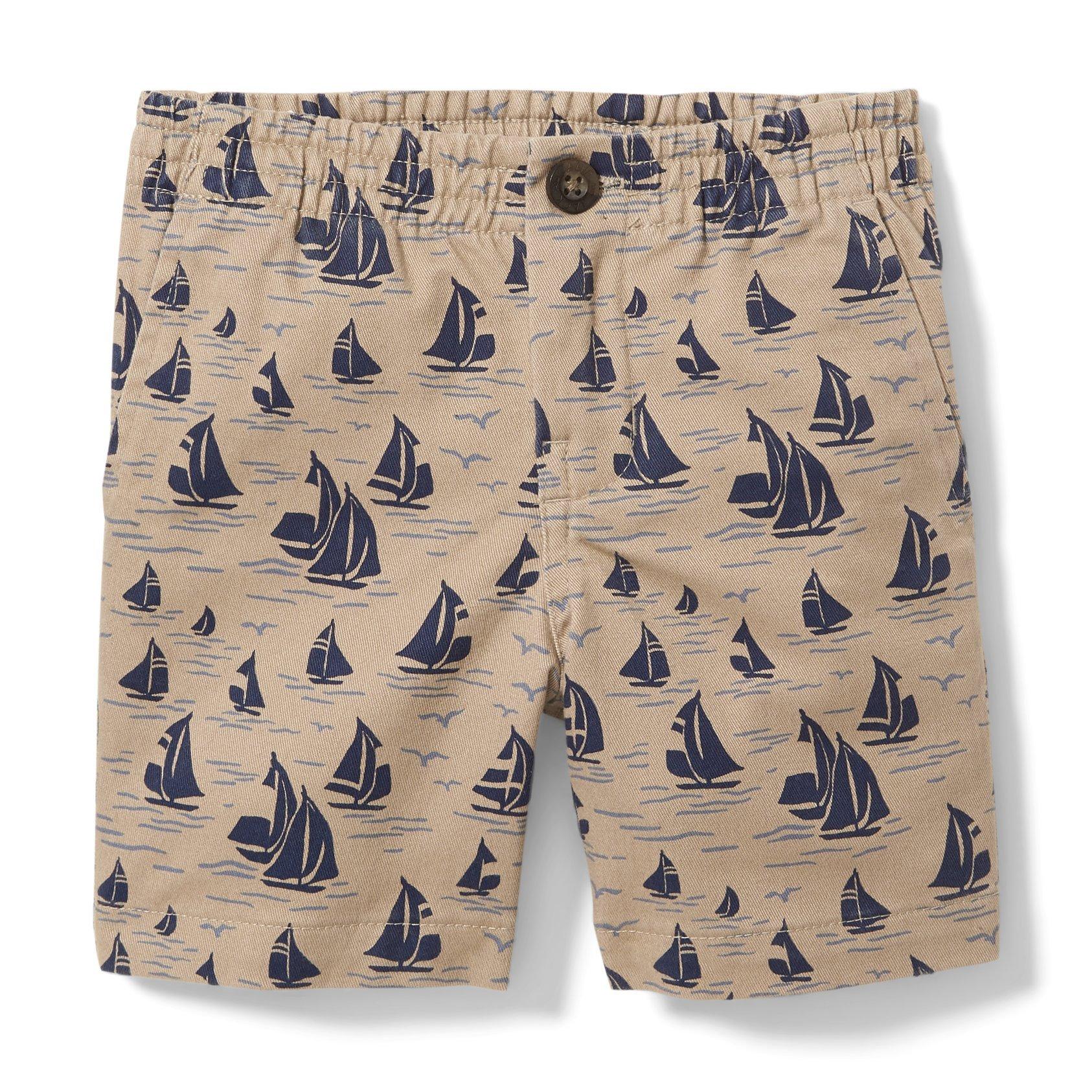 Sailboat Print Twill Short image number 0