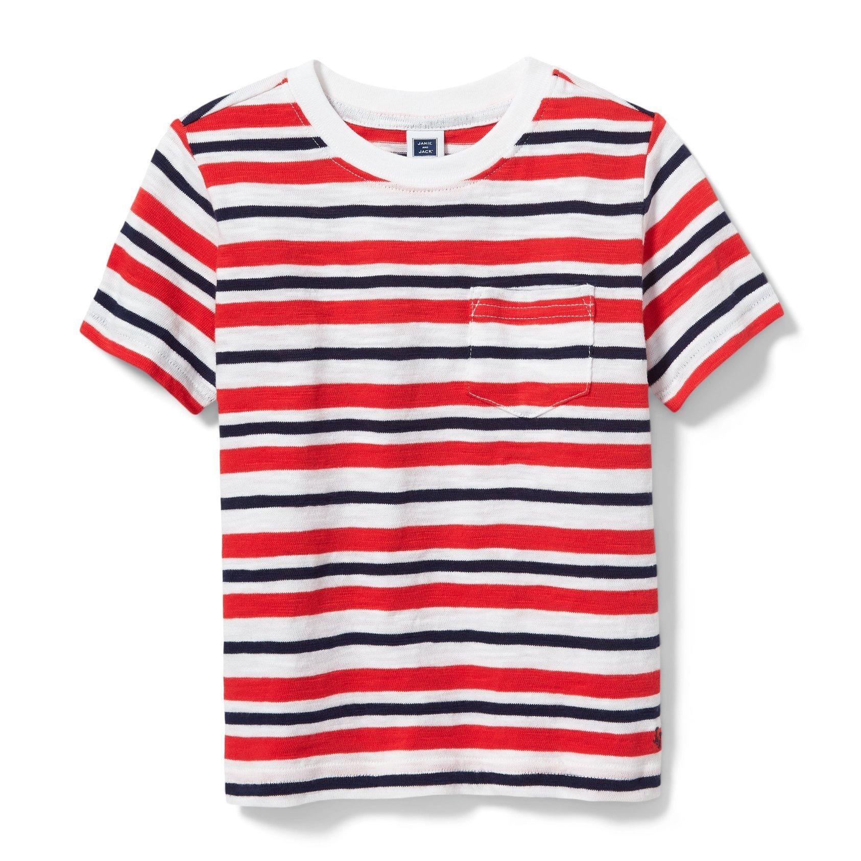 Striped Slub Pocket Tee image number 0
