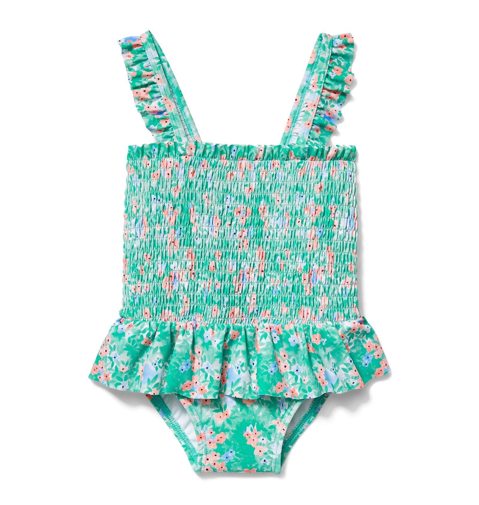 Ditsy Floral Smocked Swimsuit image number 0