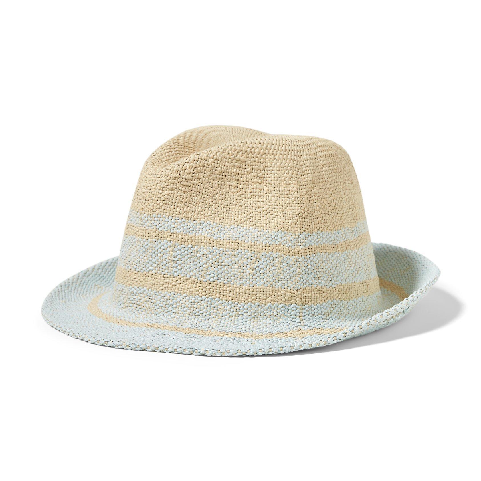 Striped Straw Fedora