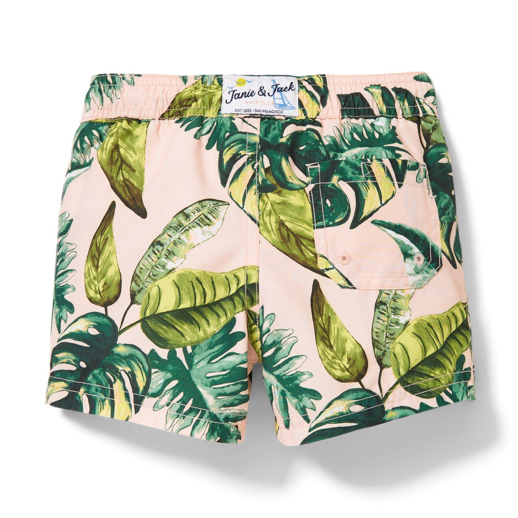 Palm Print Pull On Swim Short image number 1