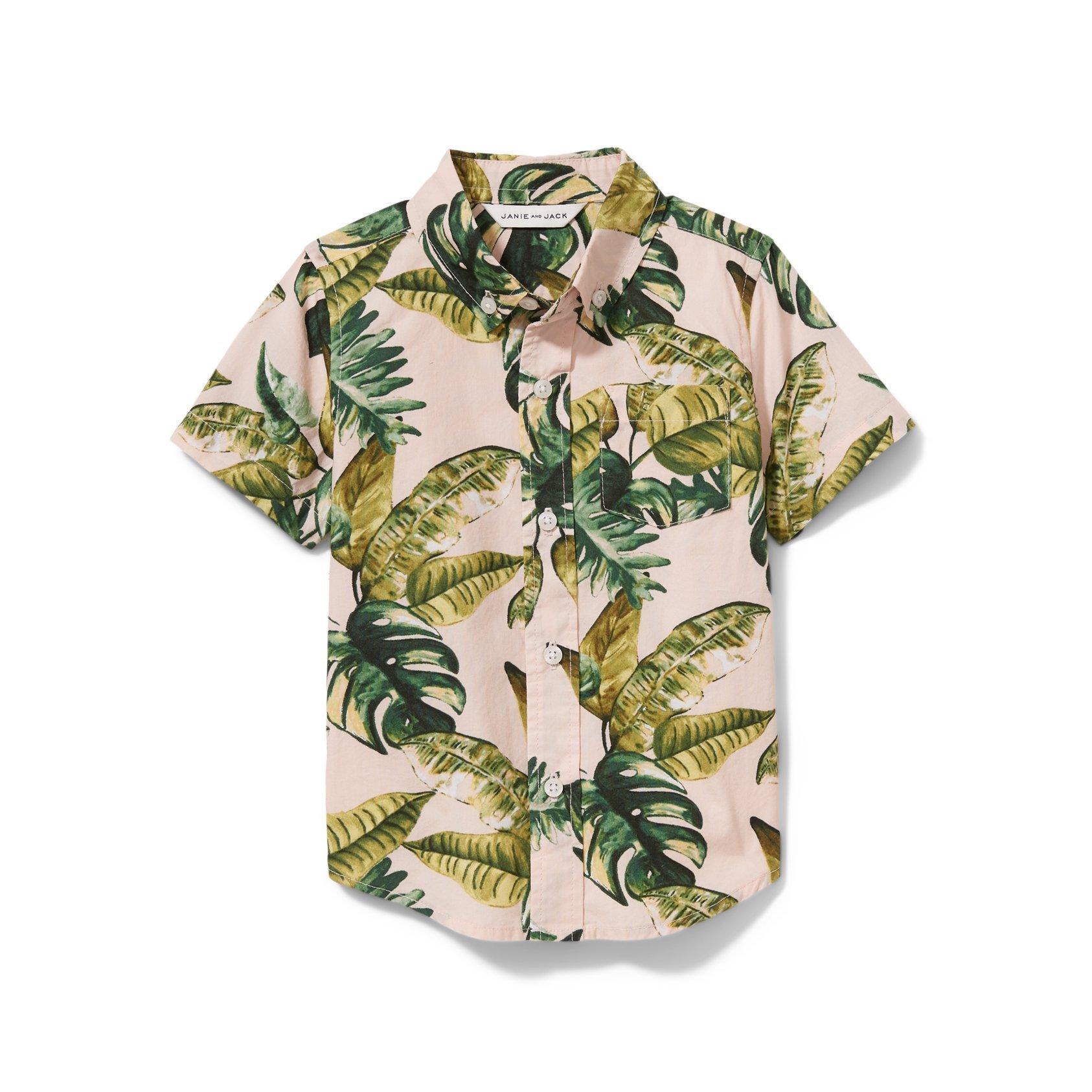 Palm Print Poplin Shirt image number 0