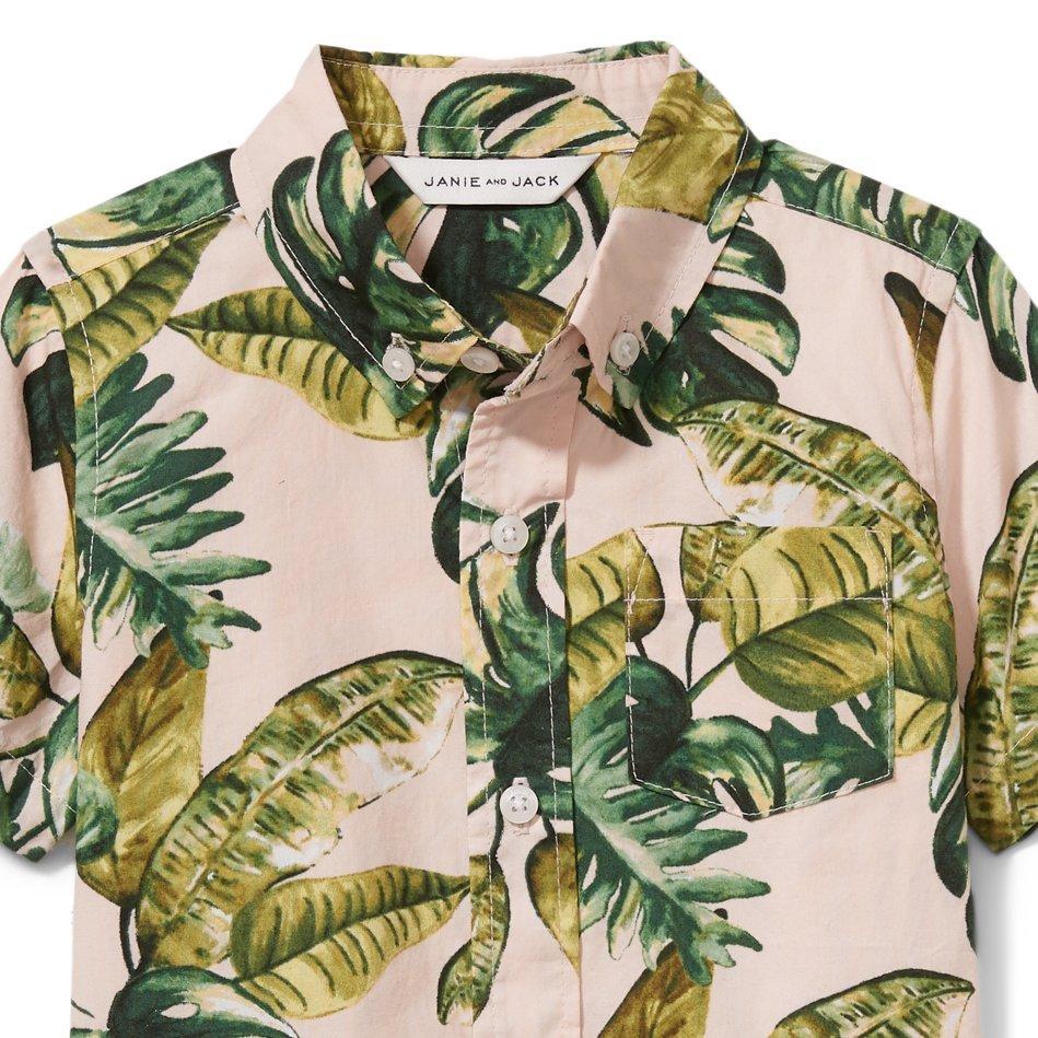 Palm Print Poplin Shirt image number 3