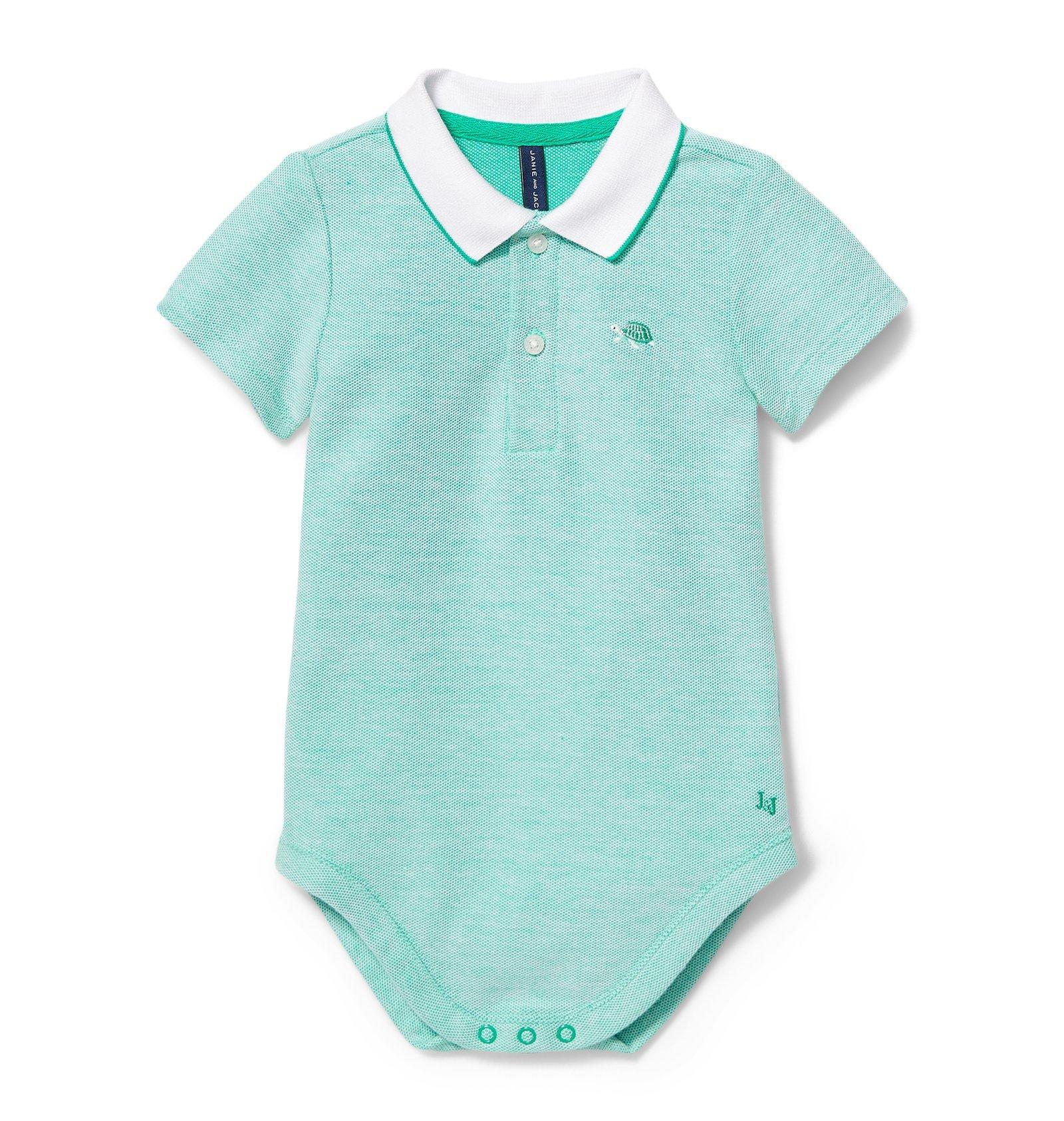 Turtle Pique Polo Bodysuit image number 0