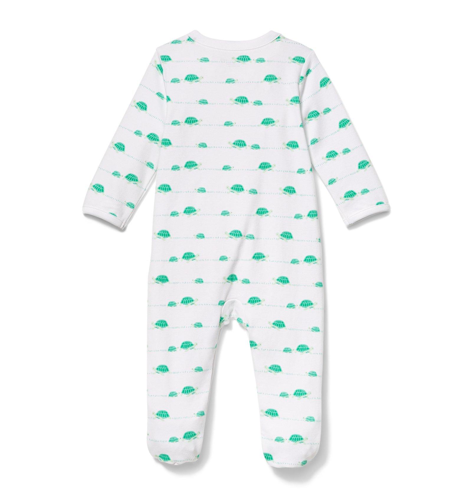 Turtle Print Footed 1-Piece image number 1