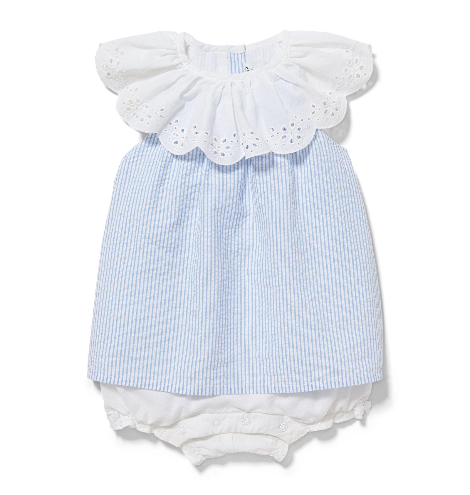 Baby Eyelet Seersucker Romper image number 0