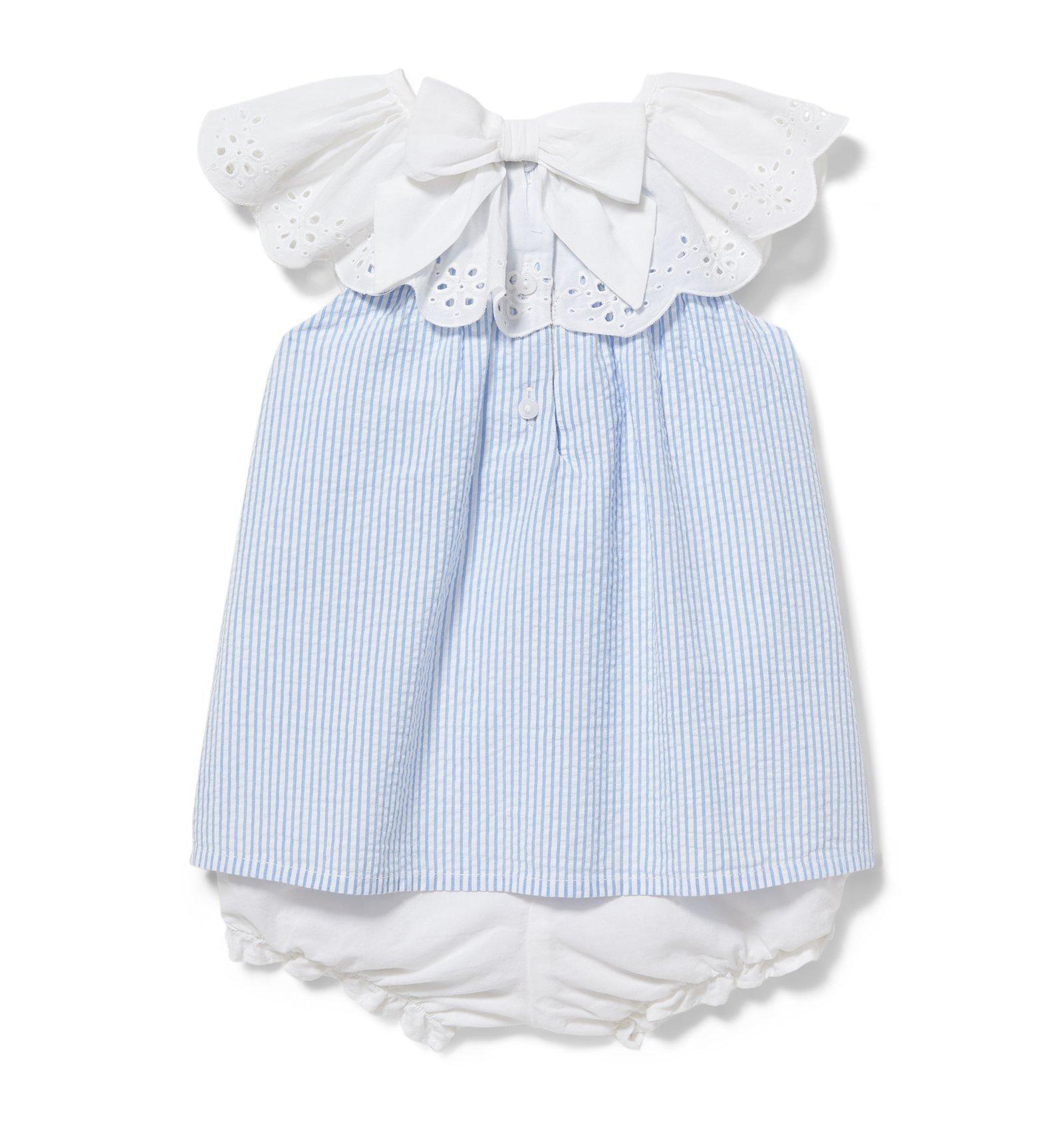 Baby Eyelet Seersucker Romper image number 2