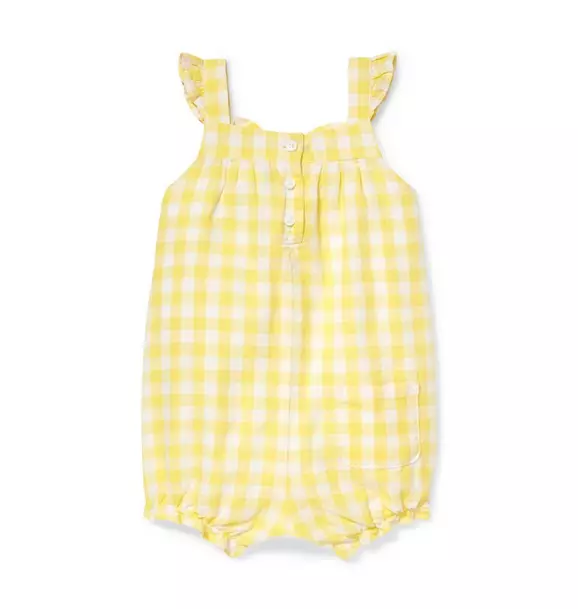 Baby Gingham Bow Romper image number 1