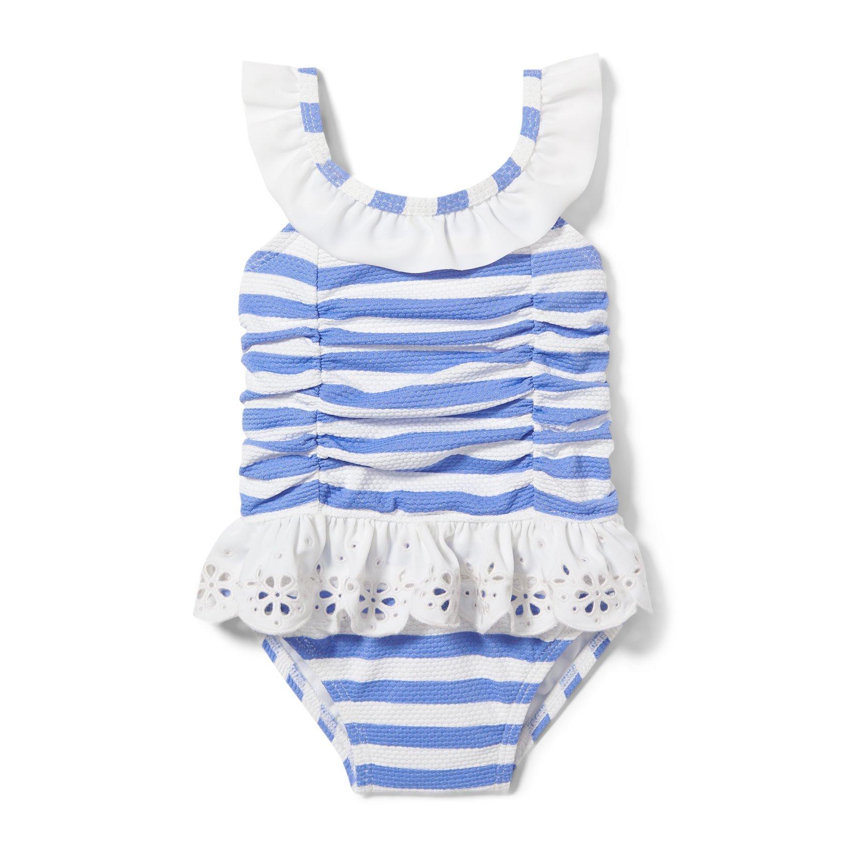Textured Striped Eyelet Swimsuit image number 0
