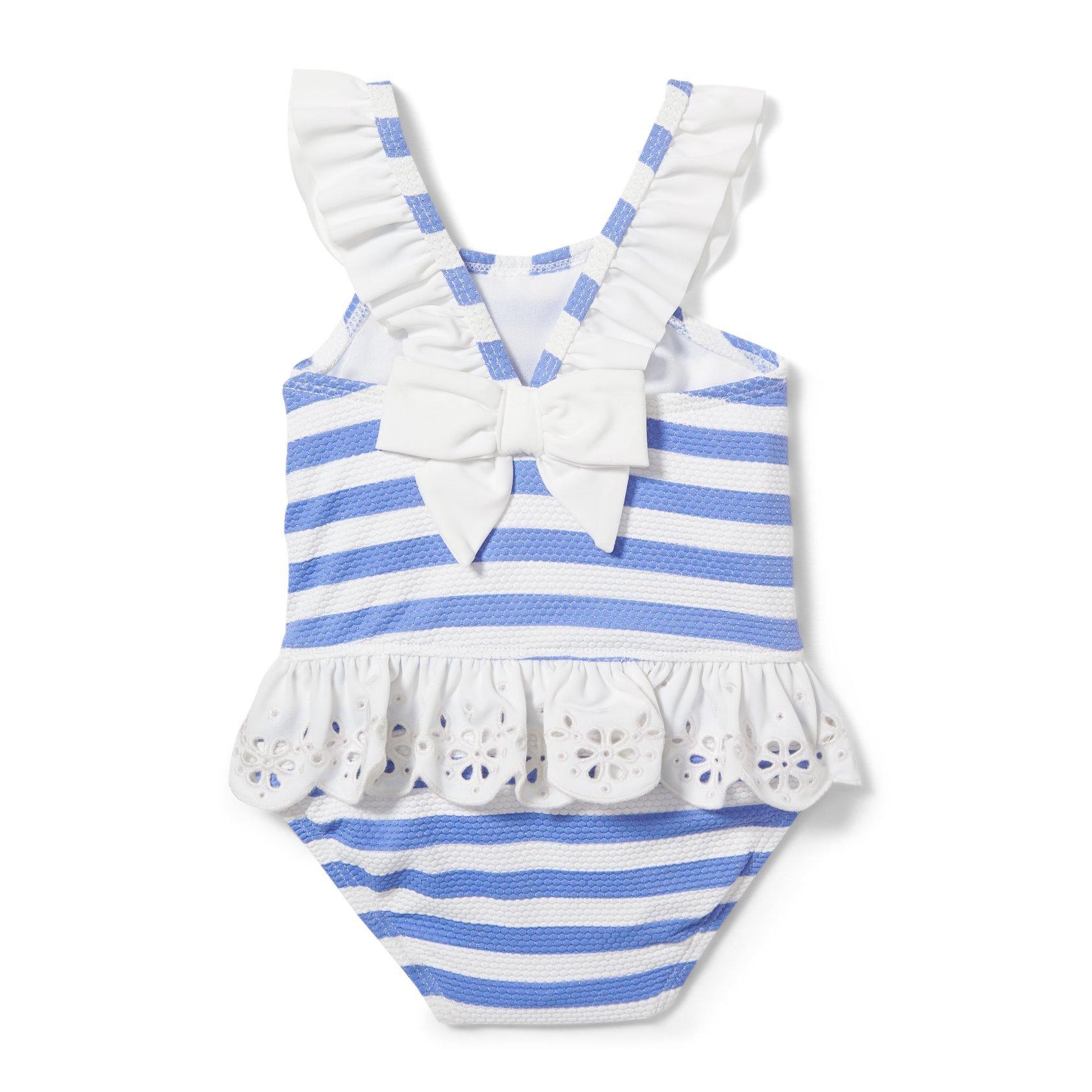 Textured Striped Eyelet Swimsuit image number 1