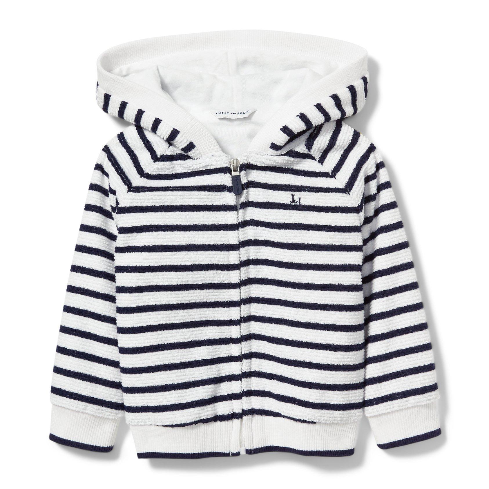 Striped Zip Front Hoodie image number 0