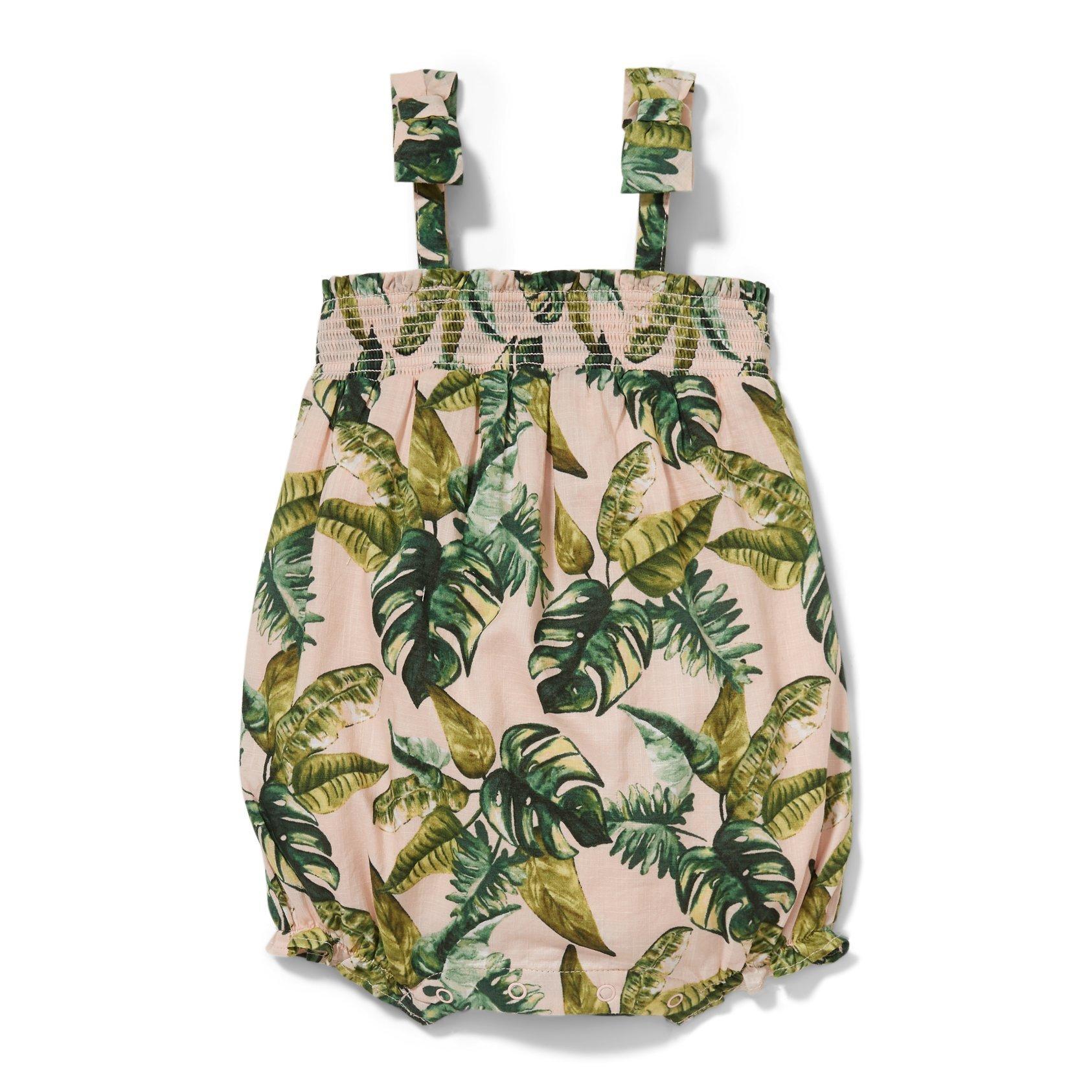 Palm Print Smocked 1-Piece image number 0