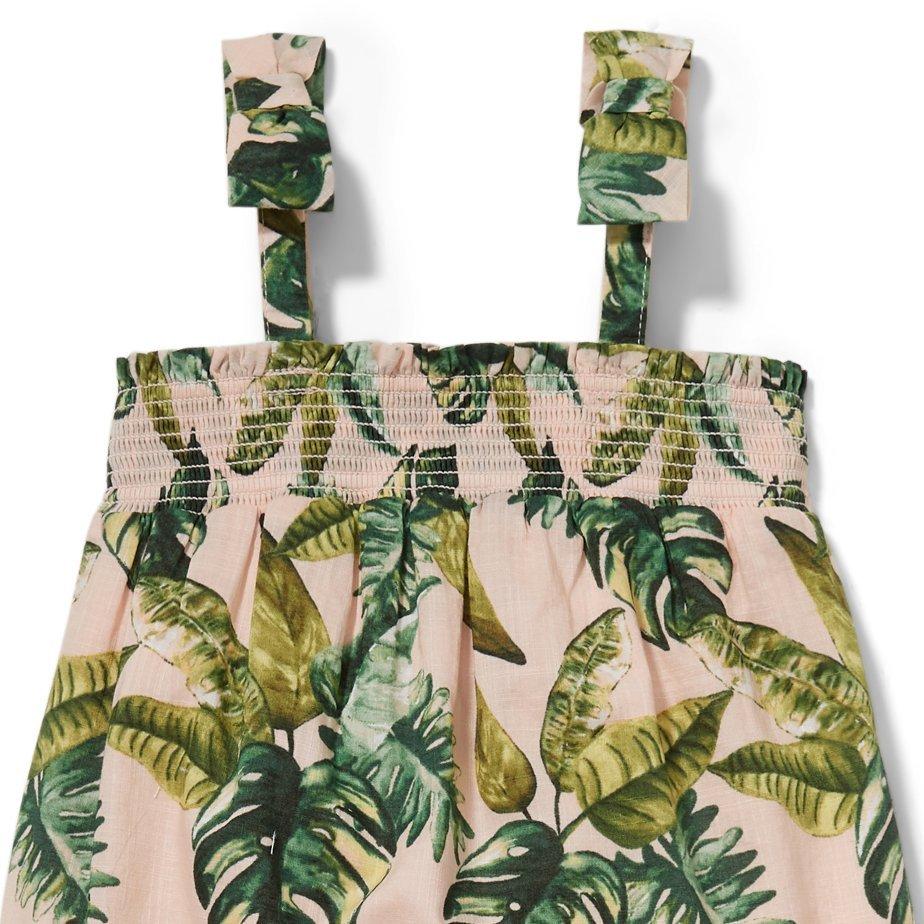 Palm Print Smocked 1-Piece image number 1