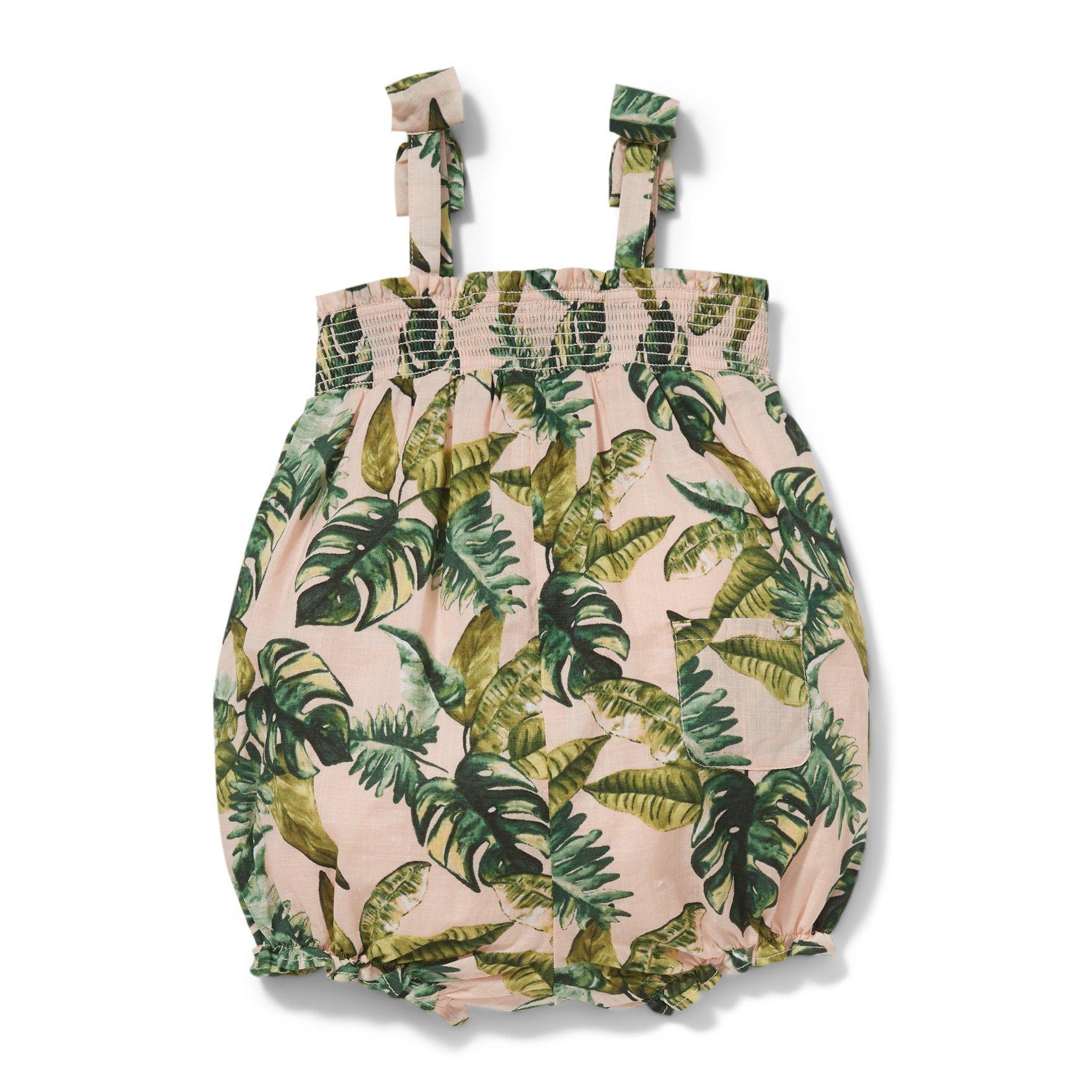 Palm Print Smocked 1-Piece image number 2